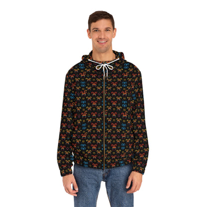 Full-Zip Hoodie (AOP), Aries, Zodiac v1, Pattern