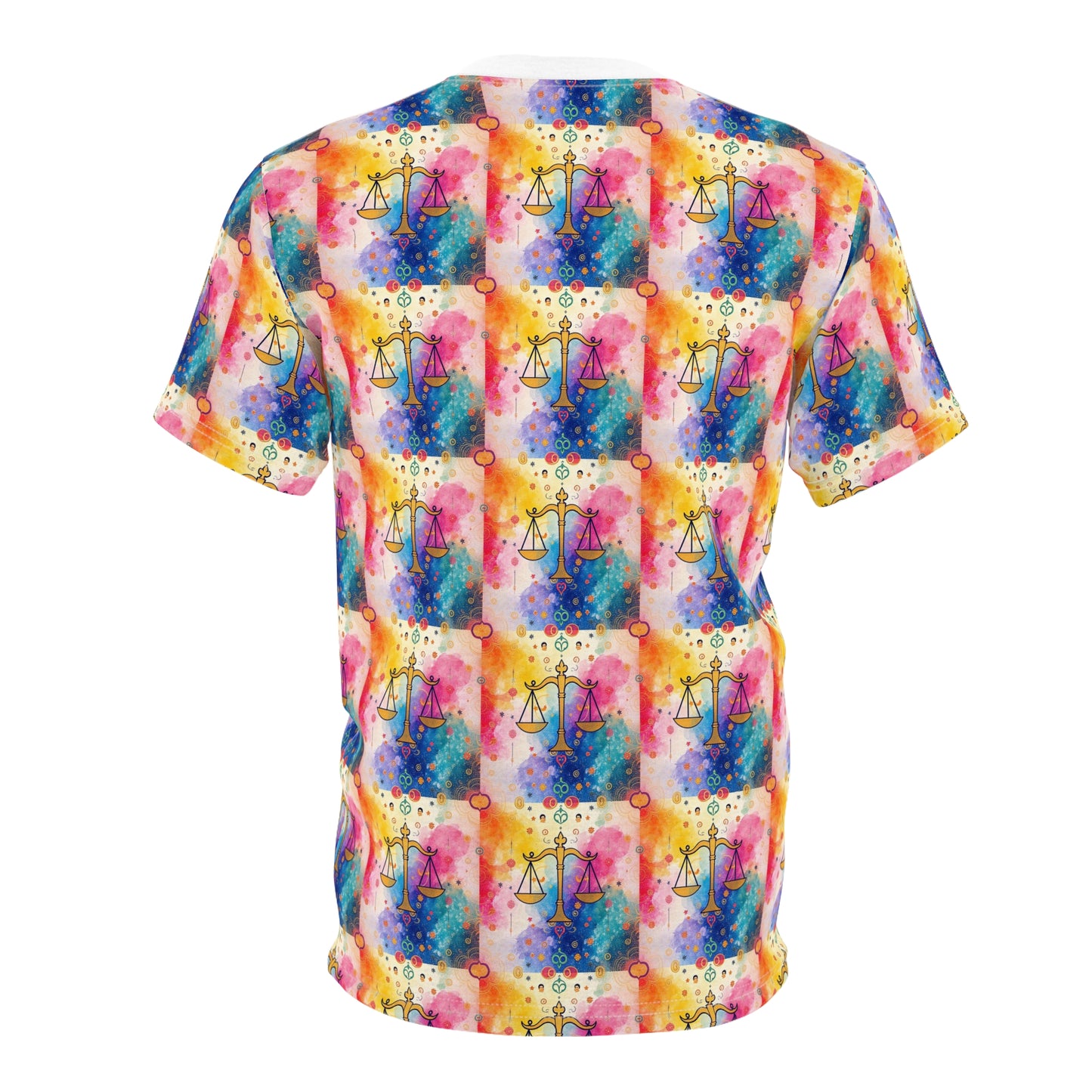 Unisex Cut & Sew T-Shirt, AOP, Libra, Zodiac v1, Pattern