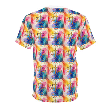 Unisex Cut & Sew T-Shirt, AOP, Libra, Zodiac v1, Pattern