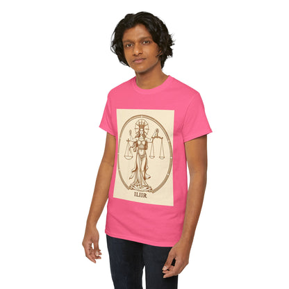 Unisex Heavy Cotton T-Shirt, Libra Goddess v1, Zodiac Design
