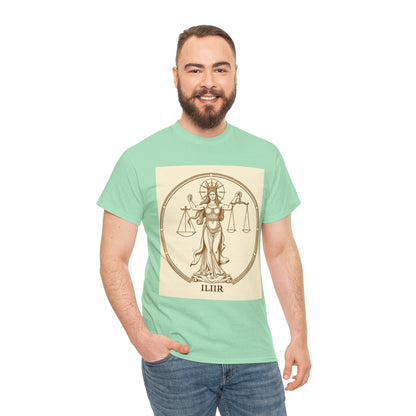 Unisex Heavy Cotton T-Shirt, Libra Goddess, Zodiac Design