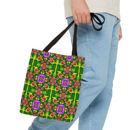 Tote Bag (AOP), Libra, Zodiac, Flower Pattern
