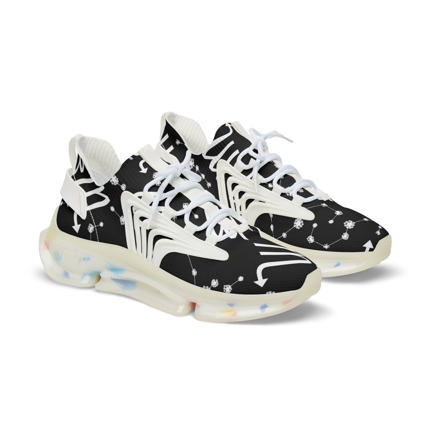 Men's Mesh Sneakers, Scorpio Zodiac Sign, AOP, Black