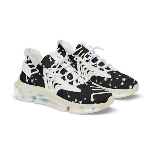 Men's Mesh Sneakers, Scorpio Zodiac Sign, AOP, Black