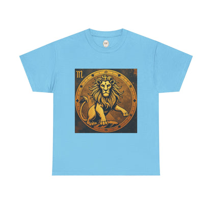 Unisex Heavy Cotton T-Shirt, Gold Lion v1, Leo Zodiac Design