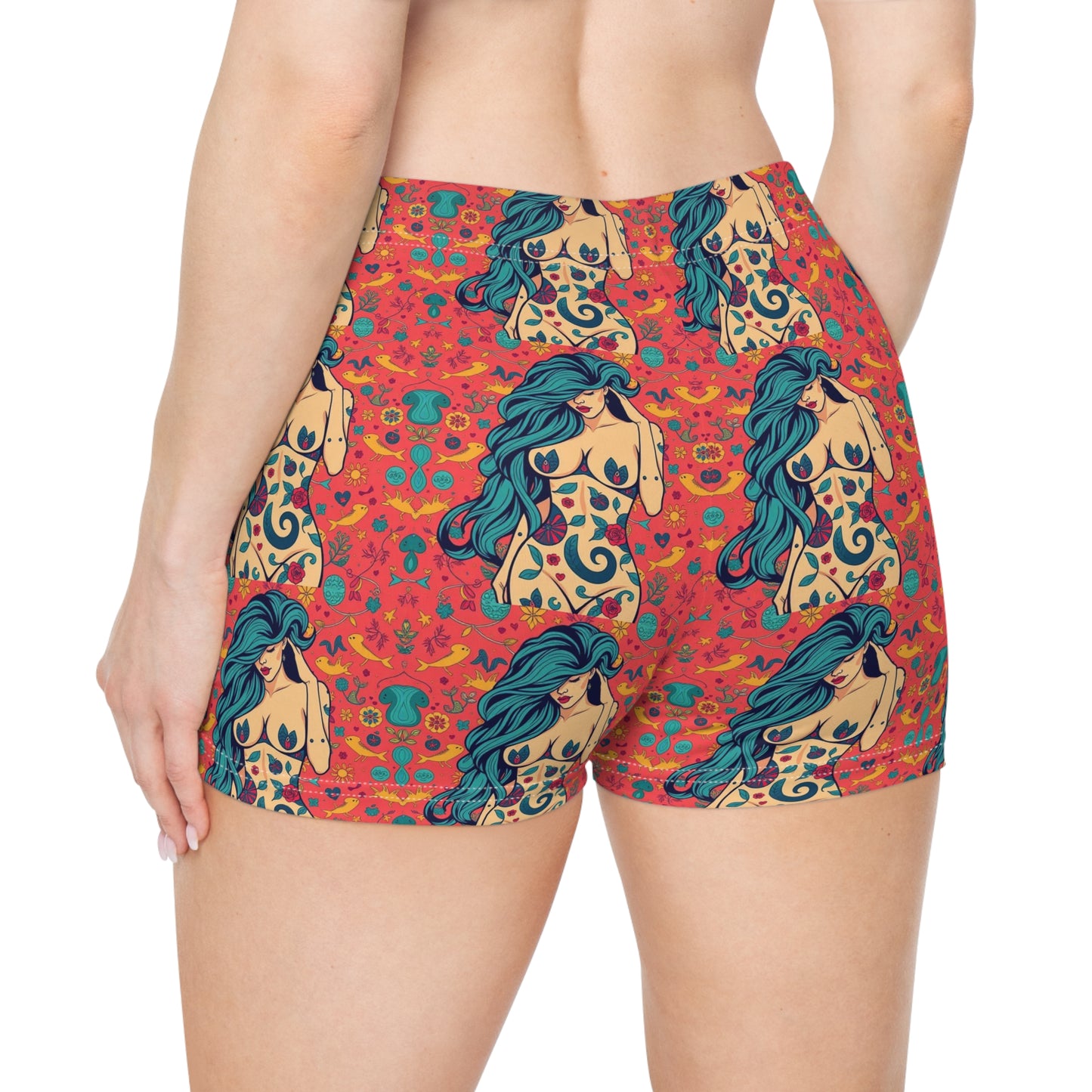 Women's Shorts, (AOP), Aquarius, Zodiac v2, Sexy Pattern