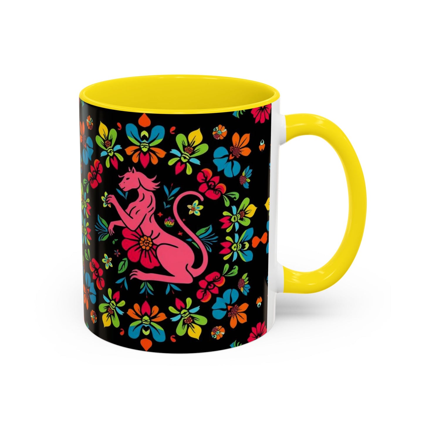 Accent Coffee Mug, Zodiac. Virgo, Flower Pattern, (11, 15oz)