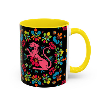 Accent Coffee Mug, Zodiac. Virgo, Flower Pattern, (11, 15oz)