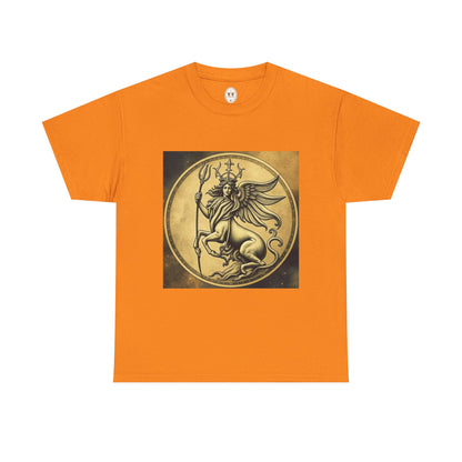 Unisex Heavy Cotton T-Shirt, Animal Angel v1, Virgo Zodiac Design