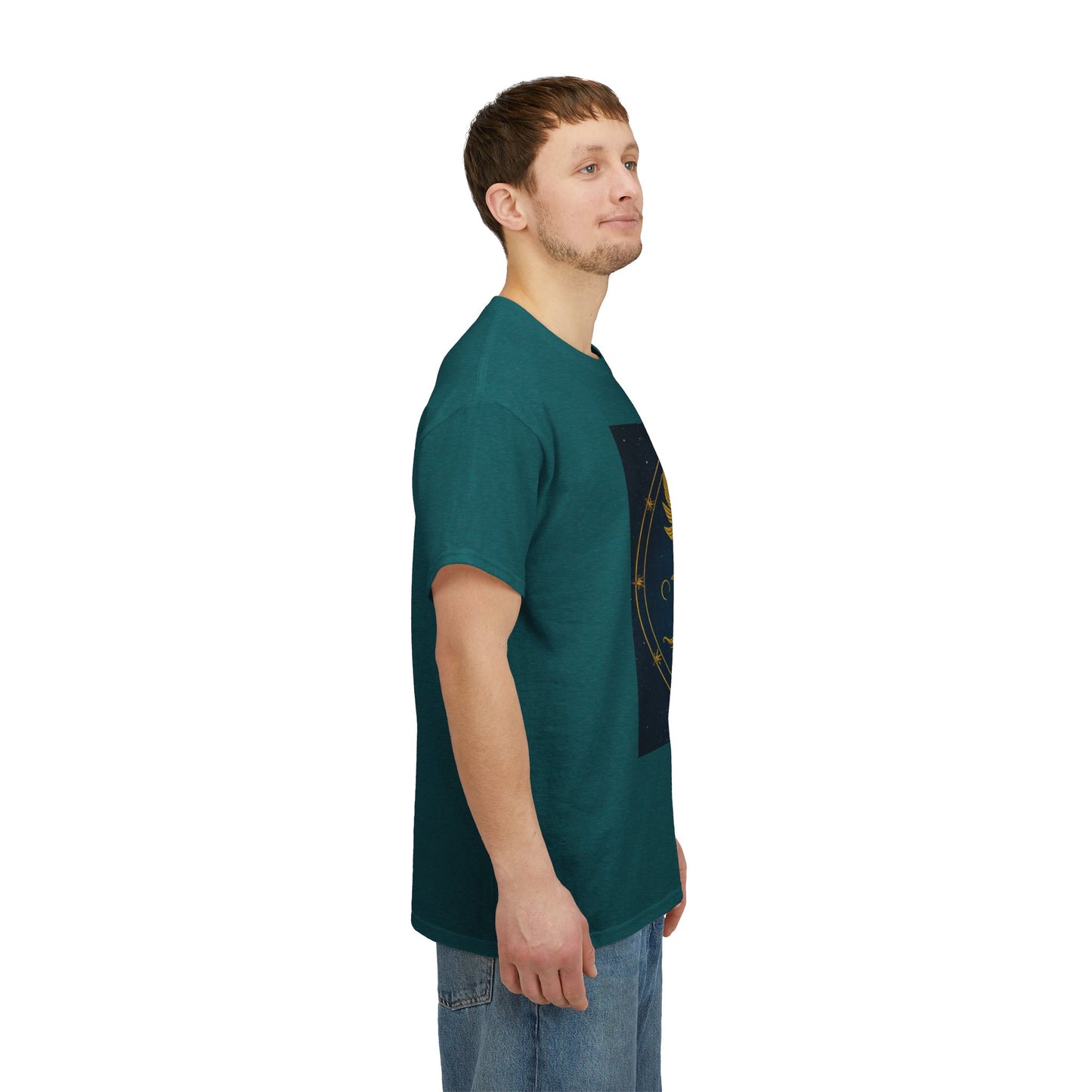 Unisex Heavy Cotton T-Shirt, Space Twins v3, Gemini Zodiac Design