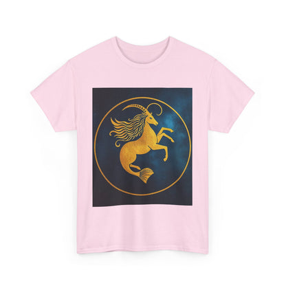 Unisex Heavy Cotton T-Shirt, Capricorn Animal v4, Symbol, Zodiac Design