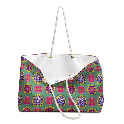 Weekender Bag, Sagittarius, Zodiac v2, Flower Pattern