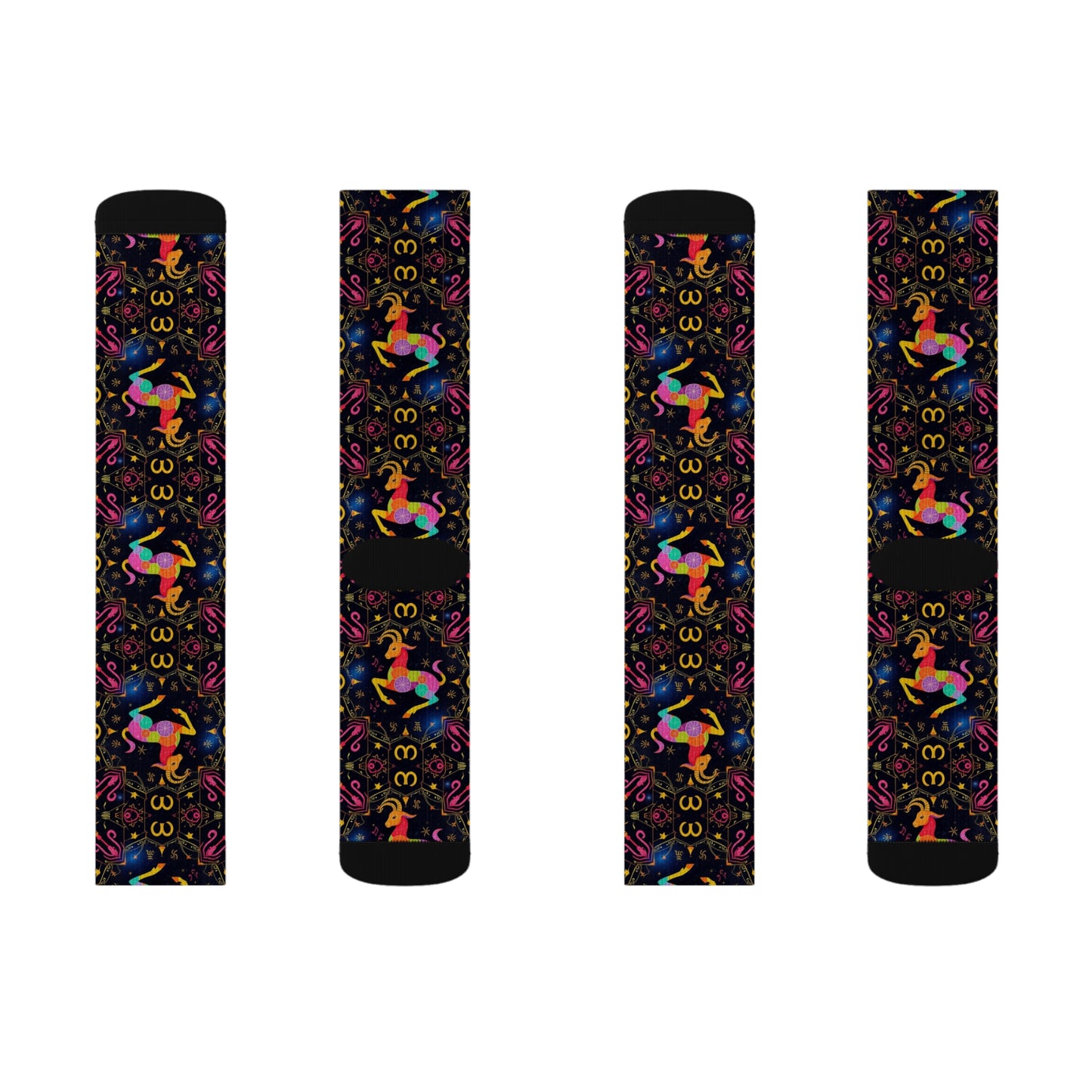 Sublimation Socks, Capricorn, Zodiac v3, Pattern