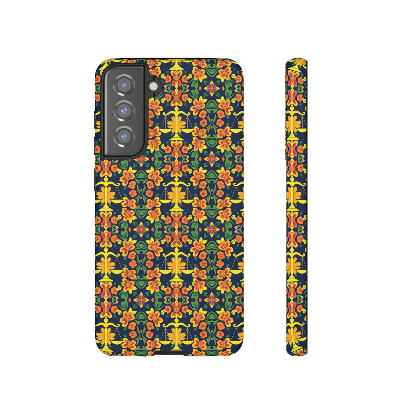 Tough Cases, Libra, Zodiac v3, Flower Pattern
