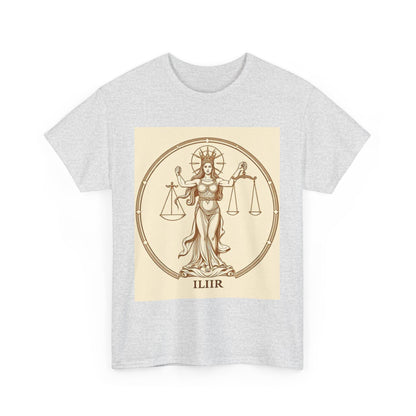 Unisex Heavy Cotton T-Shirt, Libra Goddess, Zodiac Design