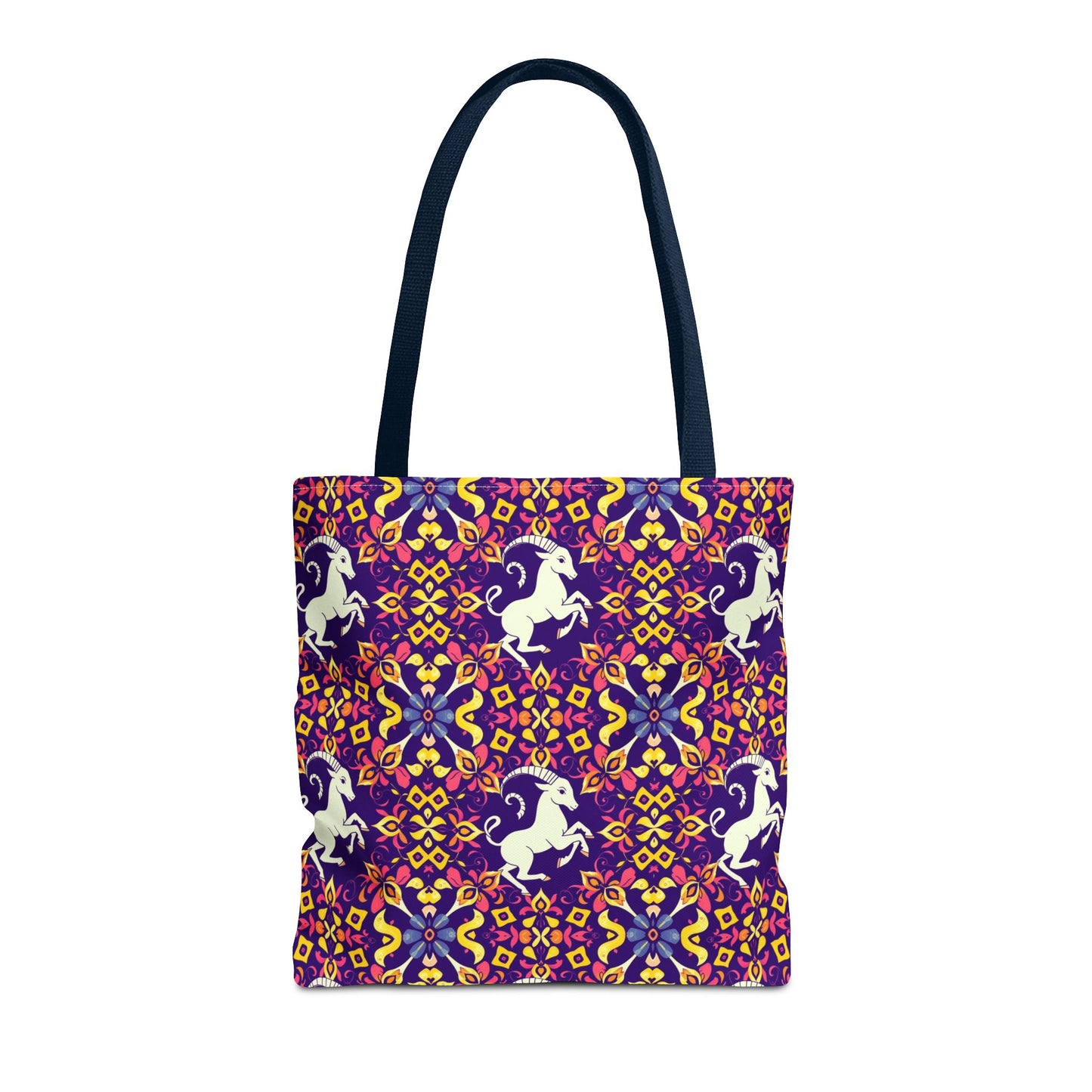 Tote Bag (AOP), Capricorn, Zodiac v2, Flower Pattern