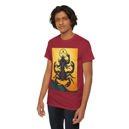 Unisex Heavy Cotton T-Shirt, Scorpion King, Print Art v1, Scorpio Zodiac Design