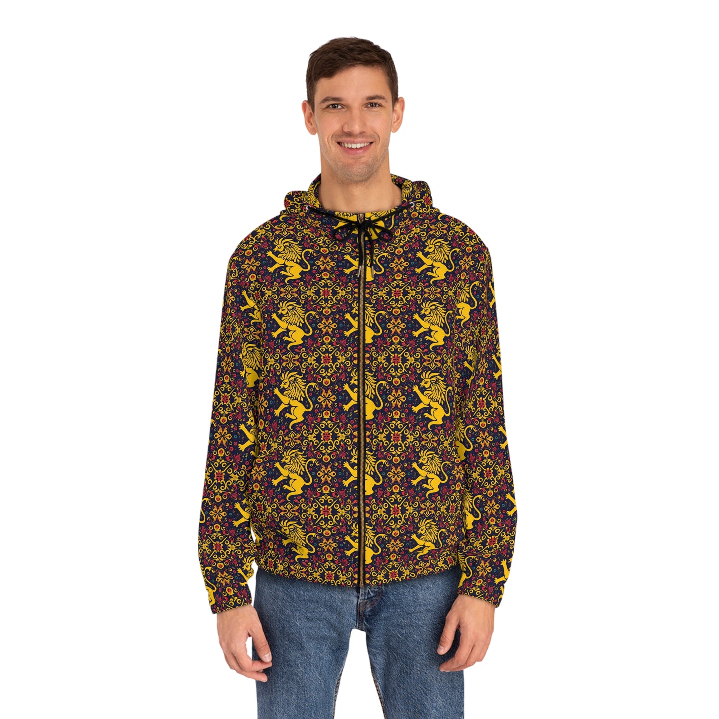 Full-Zip Hoodie (AOP), Leo, Zodiac v4, Pattern