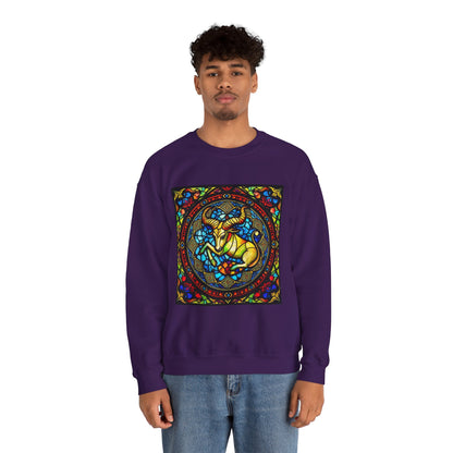 Unisex Heavy Blend™ Crewneck Sweatshirt, Glass, Taurus Zodiac Design