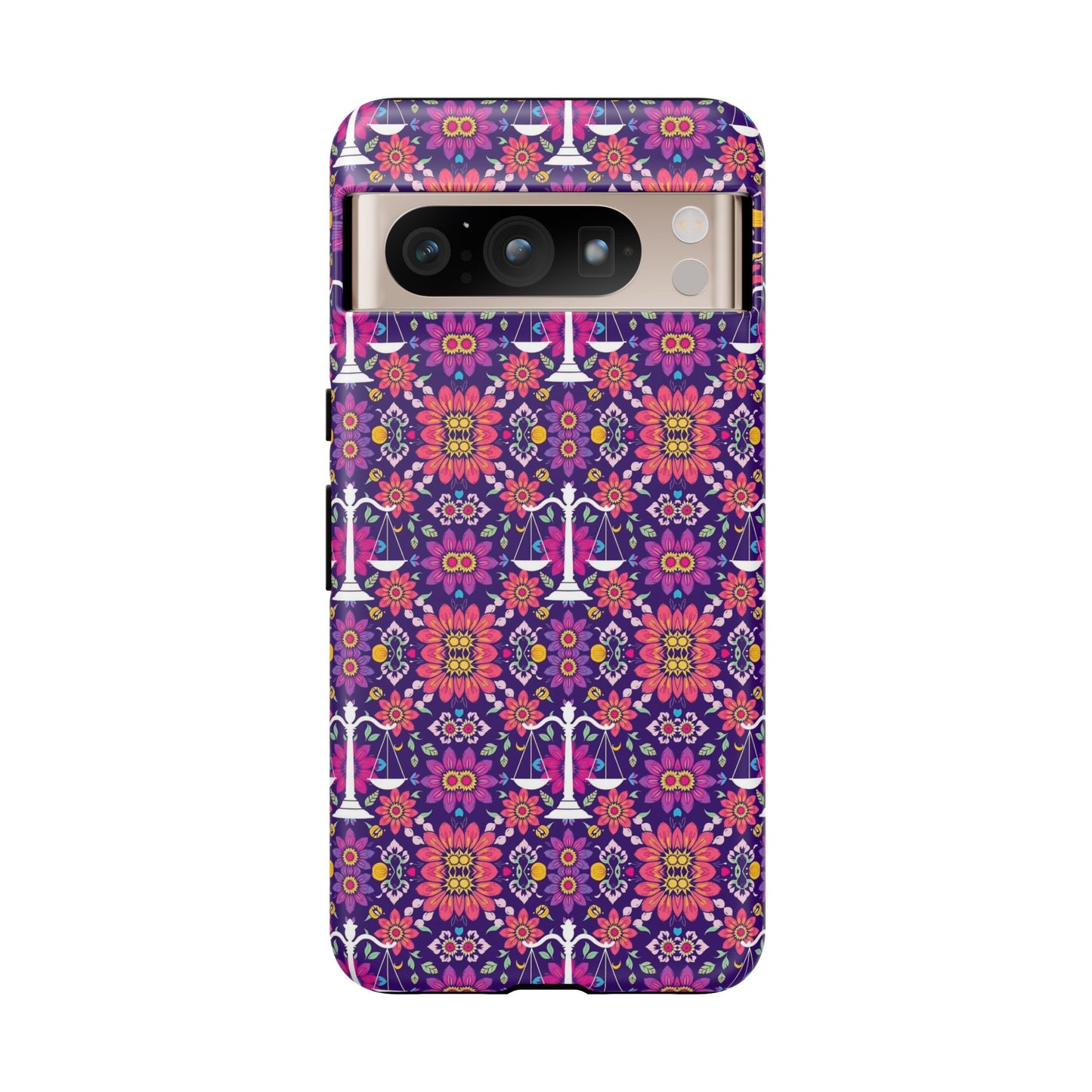 Tough Cases, Libra, Zodiac v4, Flower Pattern