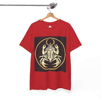 Unisex Heavy Cotton T-Shirt, Scorpio King, Print Art, Zodiac Design