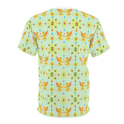 Unisex Cut & Sew T-Shirt, (AOP), Gemini, Zodiac v1, Jewels Pattern