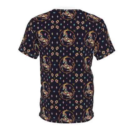 Unisex Cut & Sew T-Shirt, (AOP), Capricorn, Zodiac, Jewels Pattern