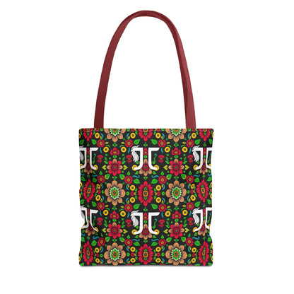 Tote Bag, (AOP), Gemini, Zodiac, Flower Pattern
