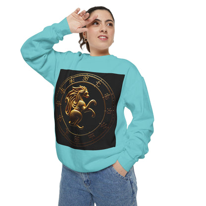 Garment-Dyed Sweatshirt, Unisex, Space Animal Design v1, Virgo
