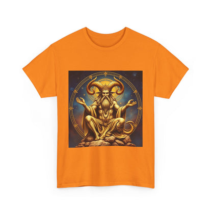 Unisex Heavy Cotton T-Shirt, On The Throne, Taurus Zodiac Design