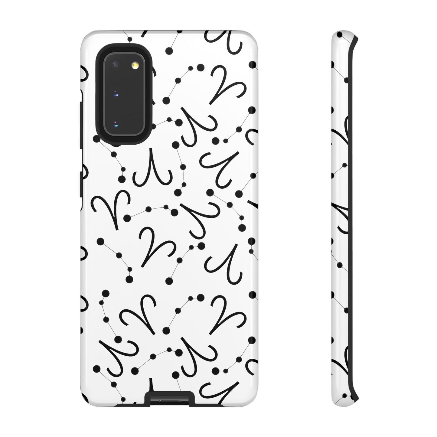 Tough Cases with the Aries Zodiac sign for iPhone, Samsung Galaxy, and Google Pixel devices