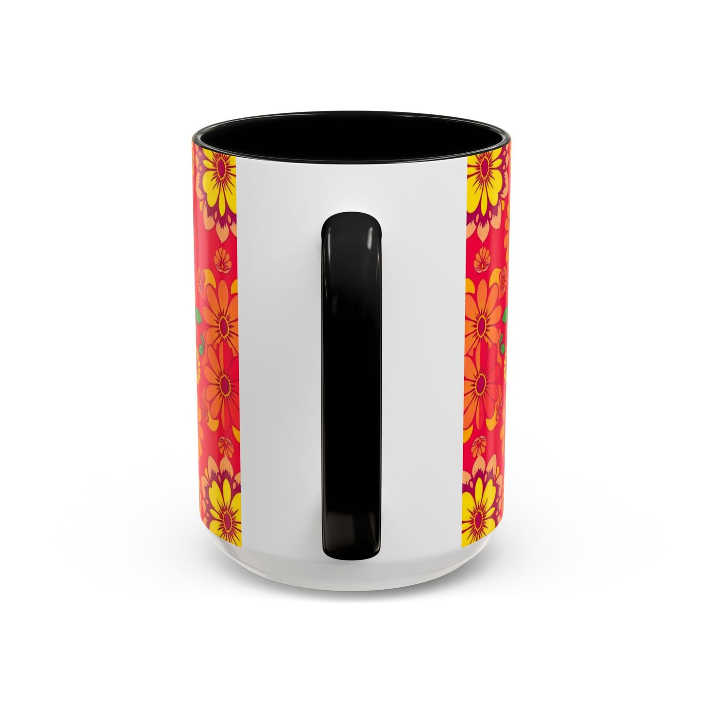 Accent Coffee Mug, Leo, Zodiac v4, Flower Pattern, (11, 15oz)