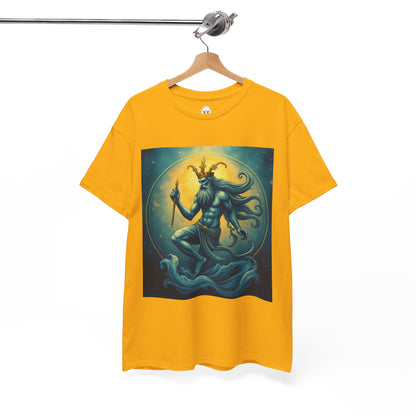 Unisex Heavy Cotton T-Shirt, Aquarius God, Zodiac Design