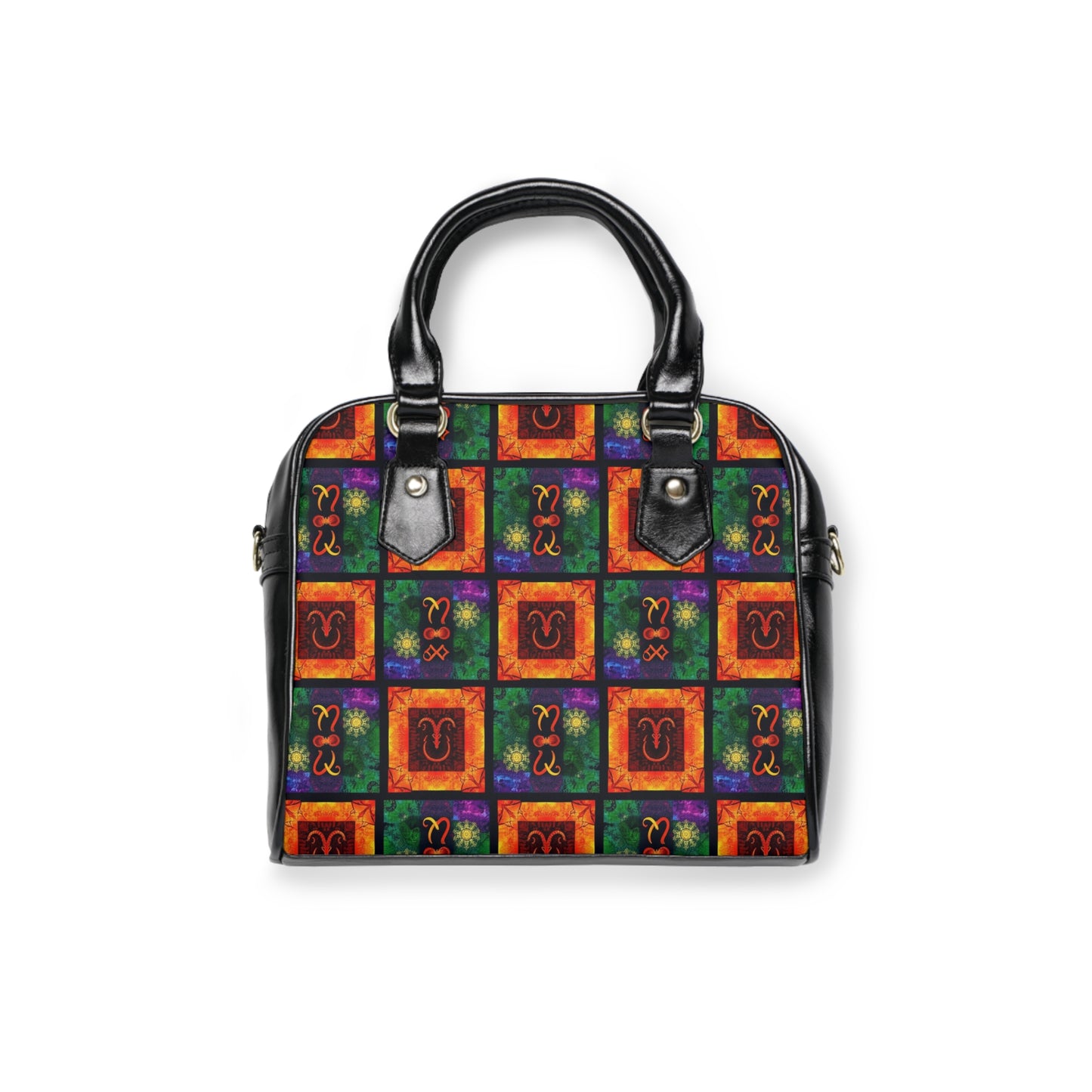 Shoulder Handbag, Capricorn, Zodiac v1, Shapes Pattern