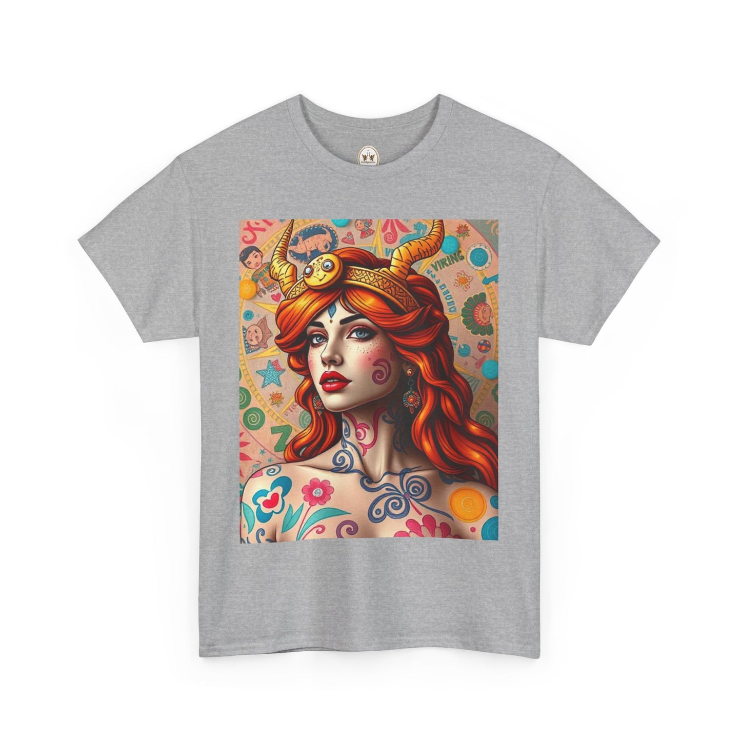 Unisex Heavy Cotton T-Shirt, Virgo, Zodiac v1, Sexy Art