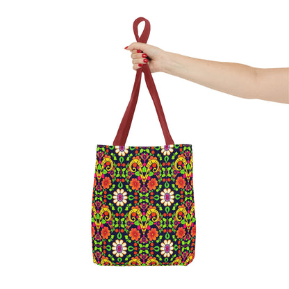 Tote Bag (AOP), Aries, Zodiac, Flower Pattern