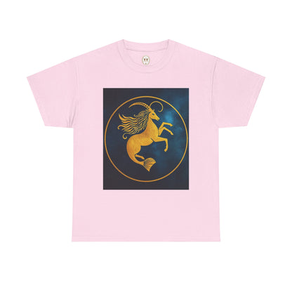 Unisex Heavy Cotton T-Shirt, Capricorn Animal v4, Symbol, Zodiac Design