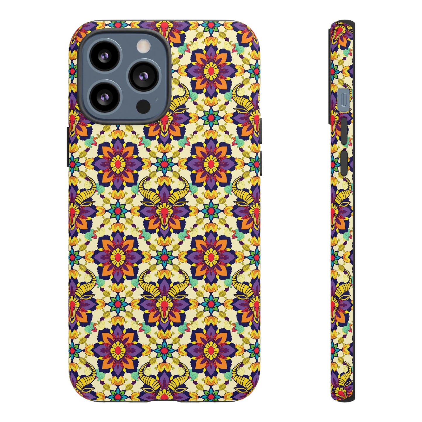 Tough Cases, Taurus, Zodiac v1, Flower Pattern