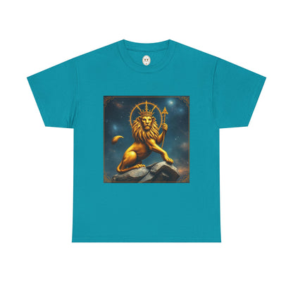 Unisex Heavy Cotton T-Shirt, King of Lions, Leo Zodiac Design