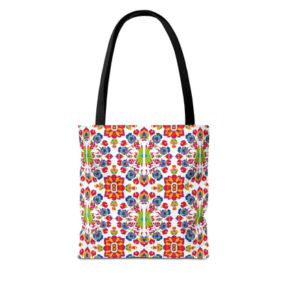 Tote Bag, (AOP), Libra, Zodiac v5, Flower Pattern