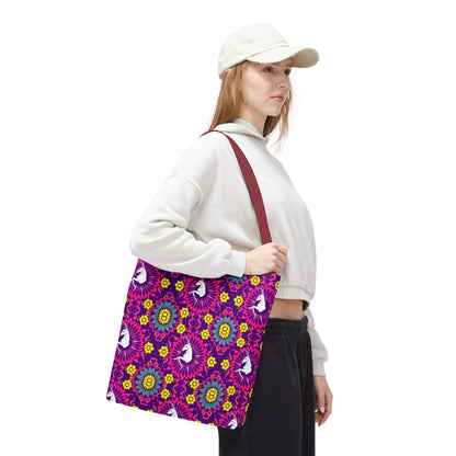 Tote Bag, (AOP), Capricorn, Zodiac v5, Flower Pattern