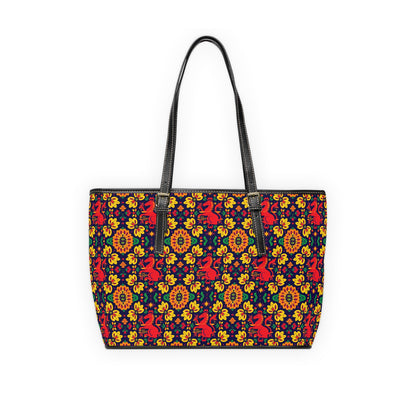 Leather Shoulder Bag, Virgo, Zodiac v1, Flower Pattern