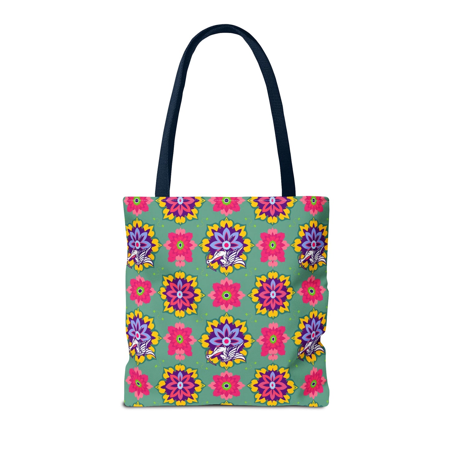 Tote Bag, (AOP), Sagittarius, Zodiac v4, Flower Pattern