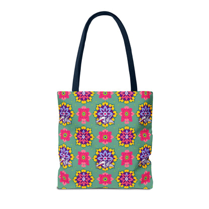 Tote Bag, (AOP), Sagittarius, Zodiac v4, Flower Pattern