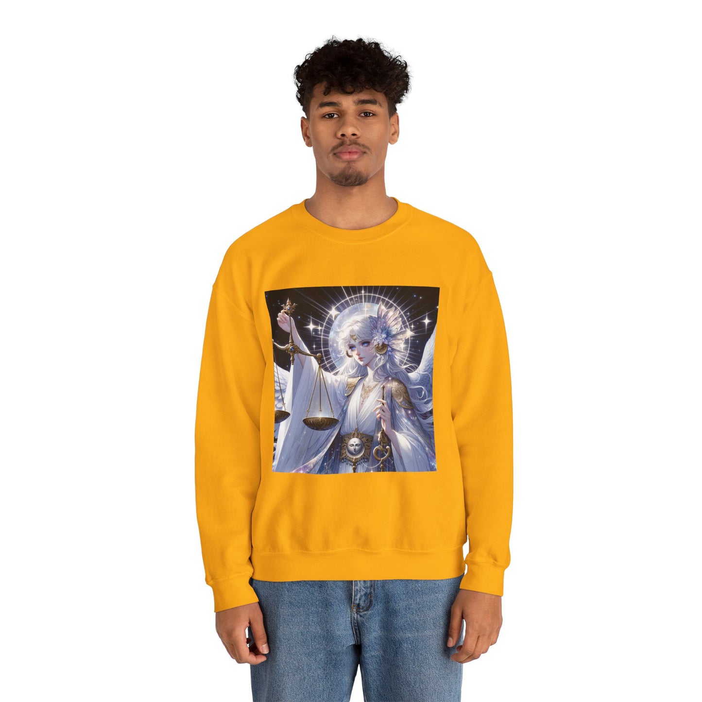 Unisex Heavy Blend™ Crewneck Sweatshirt,anime angel, Libra Zodiac Design