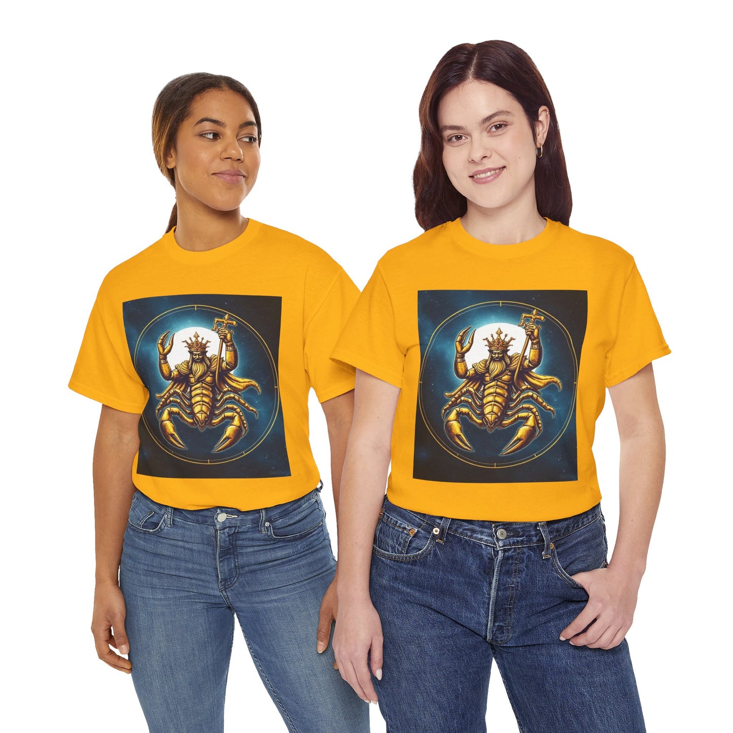 Unisex Heavy Cotton T-Shirt, Moon, Scorpio Zodiac Design