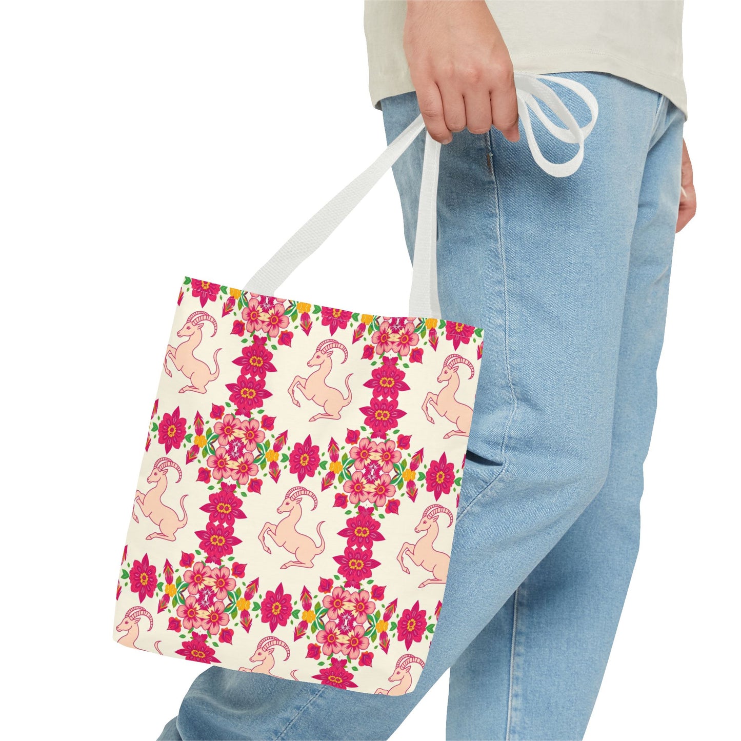 Tote Bag (AOP), Capricorn, Zodiac, Flower Pattern