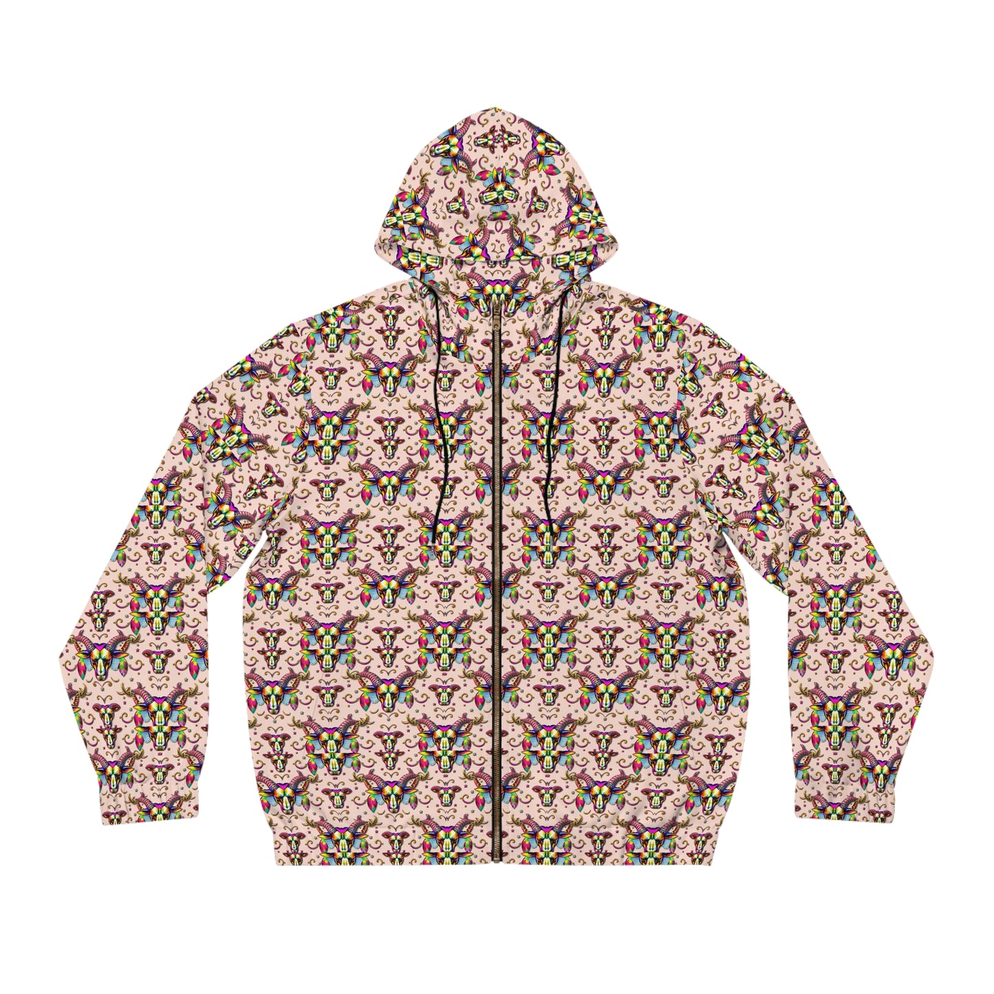Full-Zip Hoodie (AOP), Taurus, Zodiac v2, Pattern
