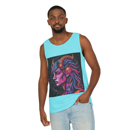 Unisex Garment-Dyed, Tank Top, Virgo Design, Pop Art v1, 100% US cotton