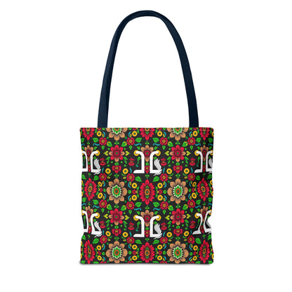 Tote Bag, (AOP), Gemini, Zodiac, Flower Pattern